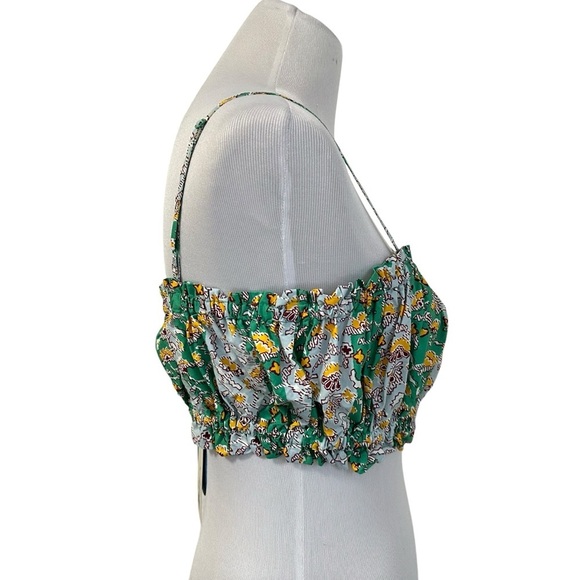 RHODE x Target Womens Whimsical Floral Stripe Print Shirred Crop Tank Top Sz Med - Picture 7 of 11